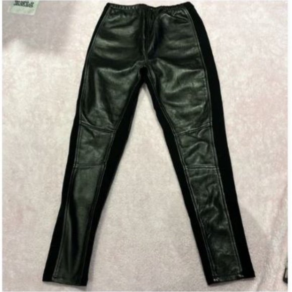 *NWT* 100% Lambskin Leather High-Waist Panel Leggings - Picture 13 of 15